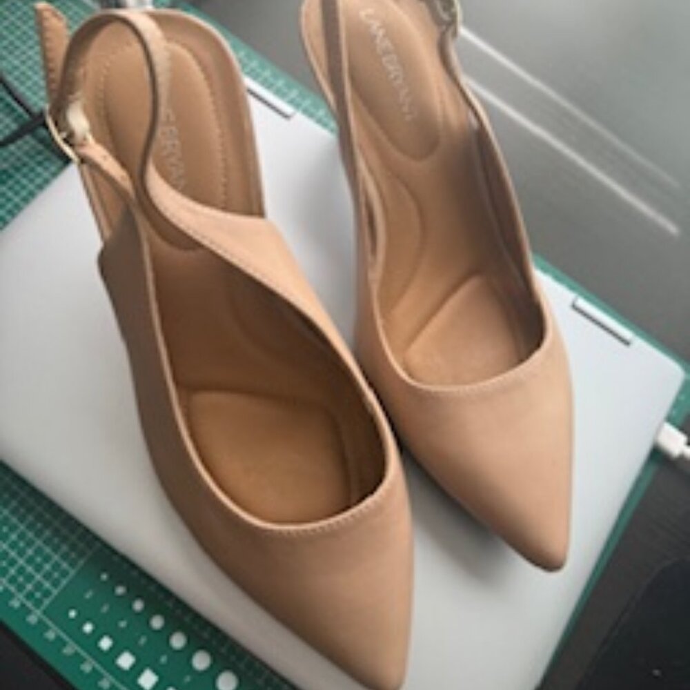 Lane Bryant Tan Stiletto Slingback Pumps 9W